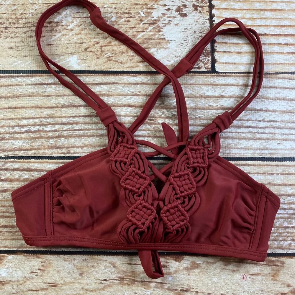 NEW Xhilaration rust colored bikini top XS